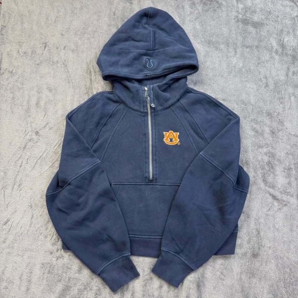 Lululemon Auburn Tigers Scuba Hoodie Womens XS/S Navy Half Zip Embroidered NCAA